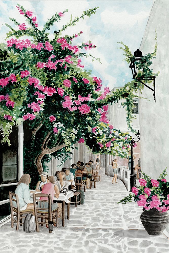 Greek Cafe art print by Cindy Jacobs for $57.95 CAD