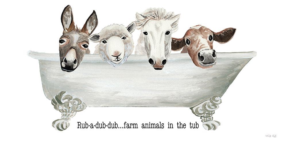 Farm Animals in the Tub art print by Cindy Jacobs for $57.95 CAD