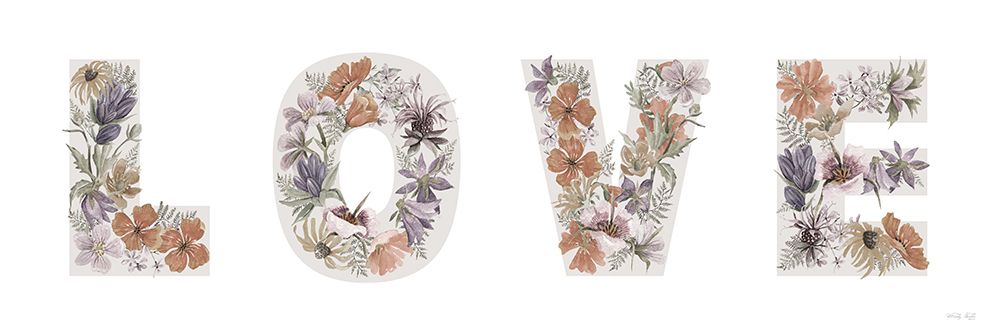Floral Love Sign art print by Cindy Jacobs for $57.95 CAD