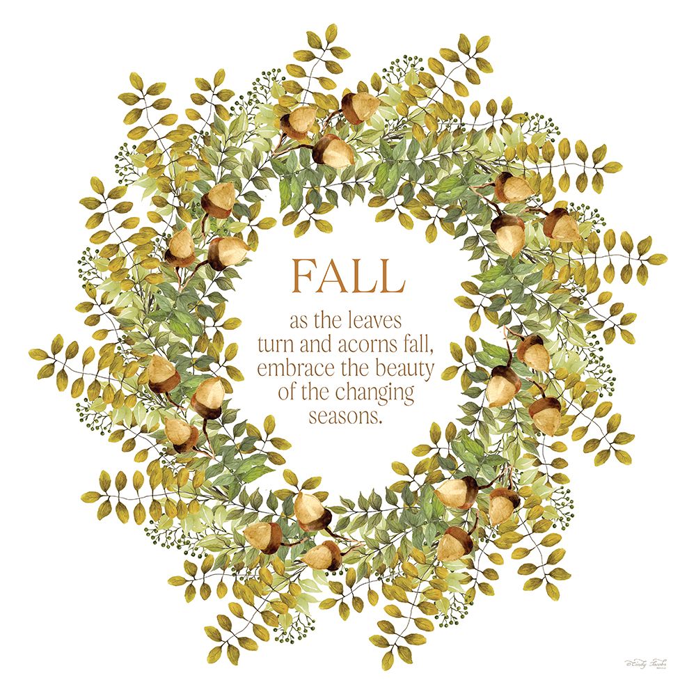 Fall Acorn Wreath art print by Cindy Jacobs for $57.95 CAD