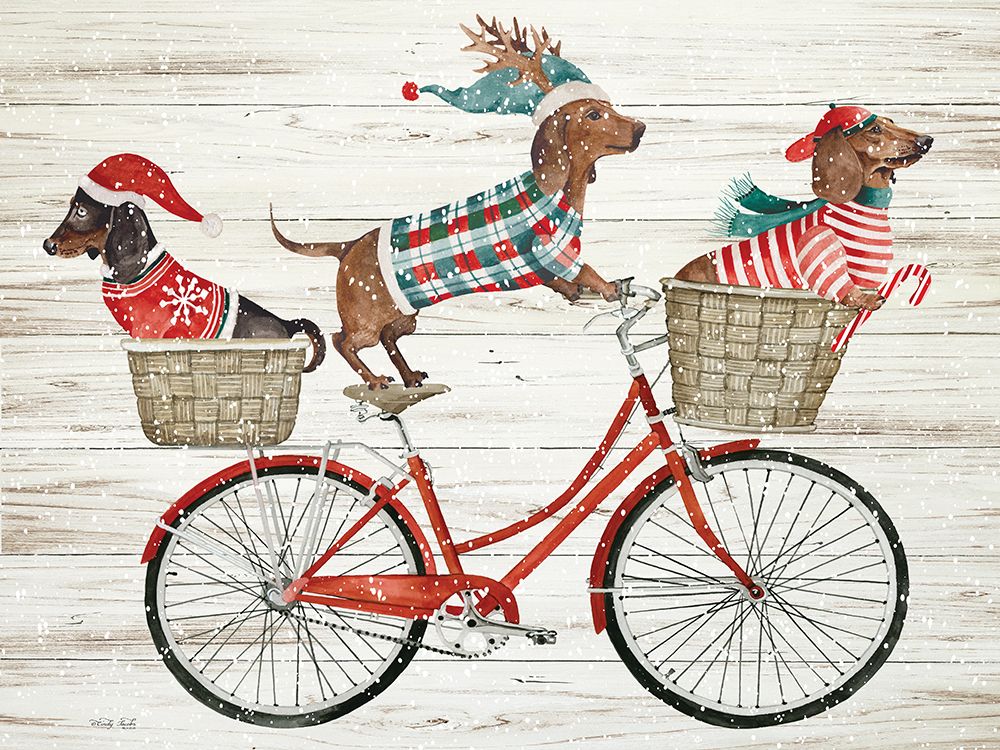 Dachshund Bike Ride art print by Cindy Jacobs for $57.95 CAD
