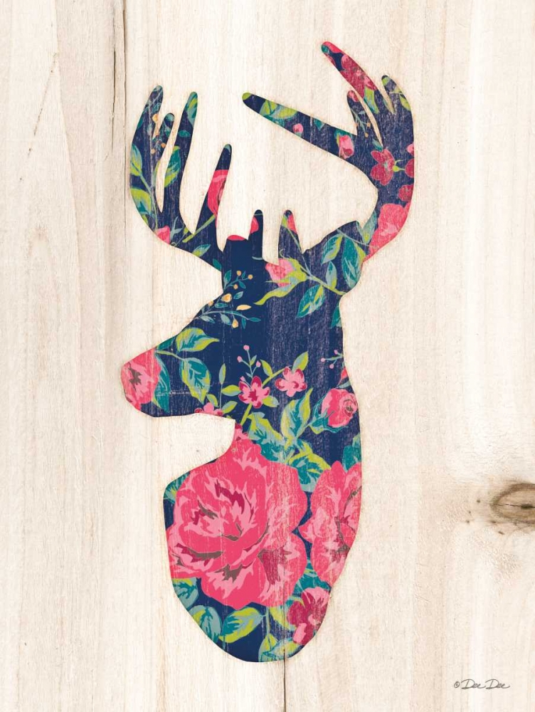 Floral Deer art print by Dee Dee for $57.95 CAD