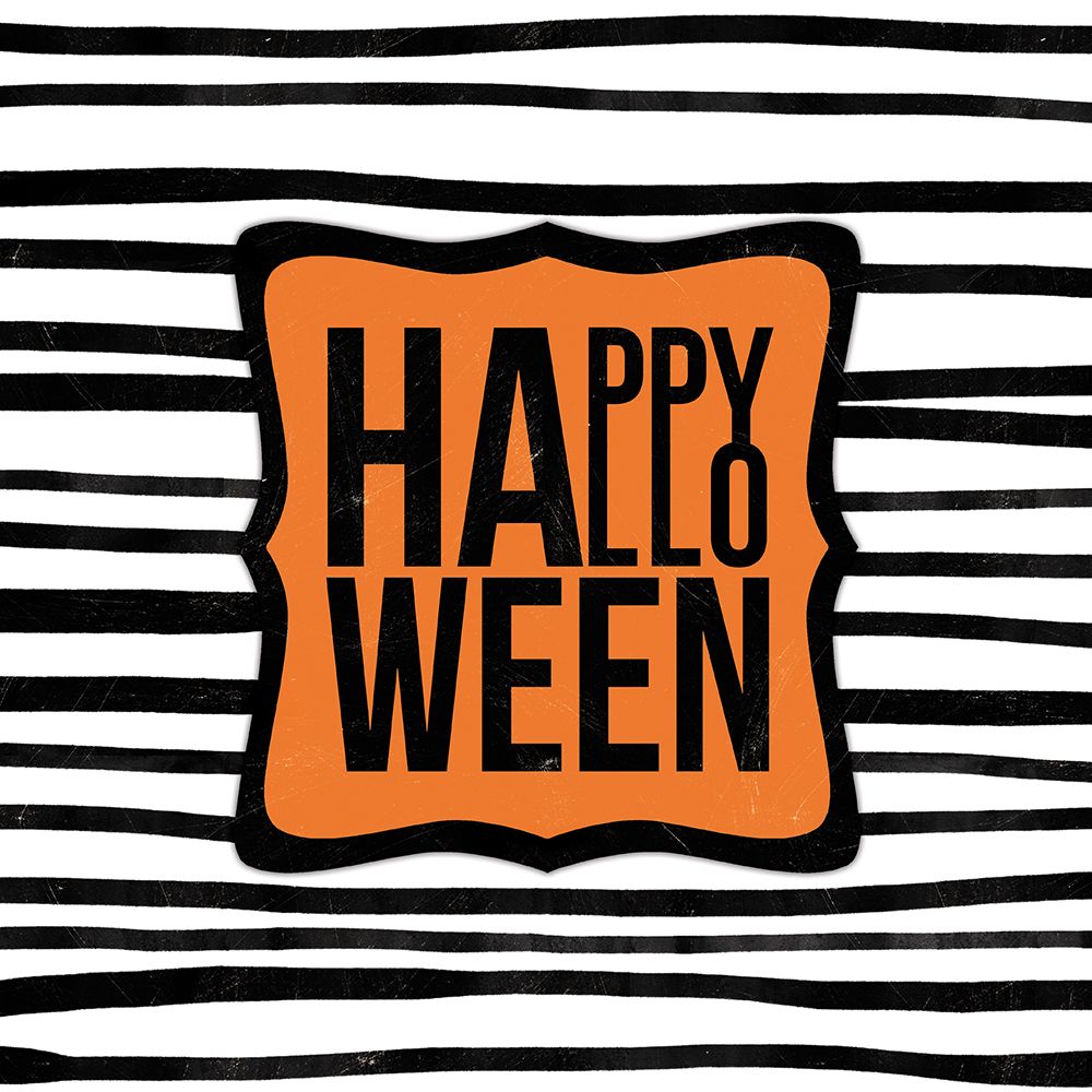 Striped Happy Halloween art print by Dogwood Portfolio for $57.95 CAD