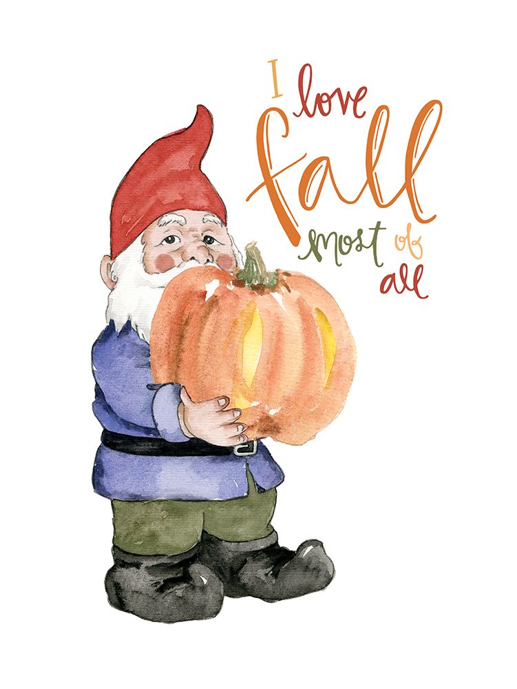 I Love Fall Gnome art print by Dogwood Portfolio for $57.95 CAD