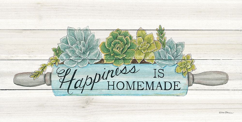 Happiness is Homemade Succulents art print by Deb Strain for $57.95 CAD