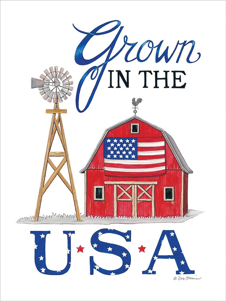 Grown in the U.S.A. art print by Deb Strain for $57.95 CAD