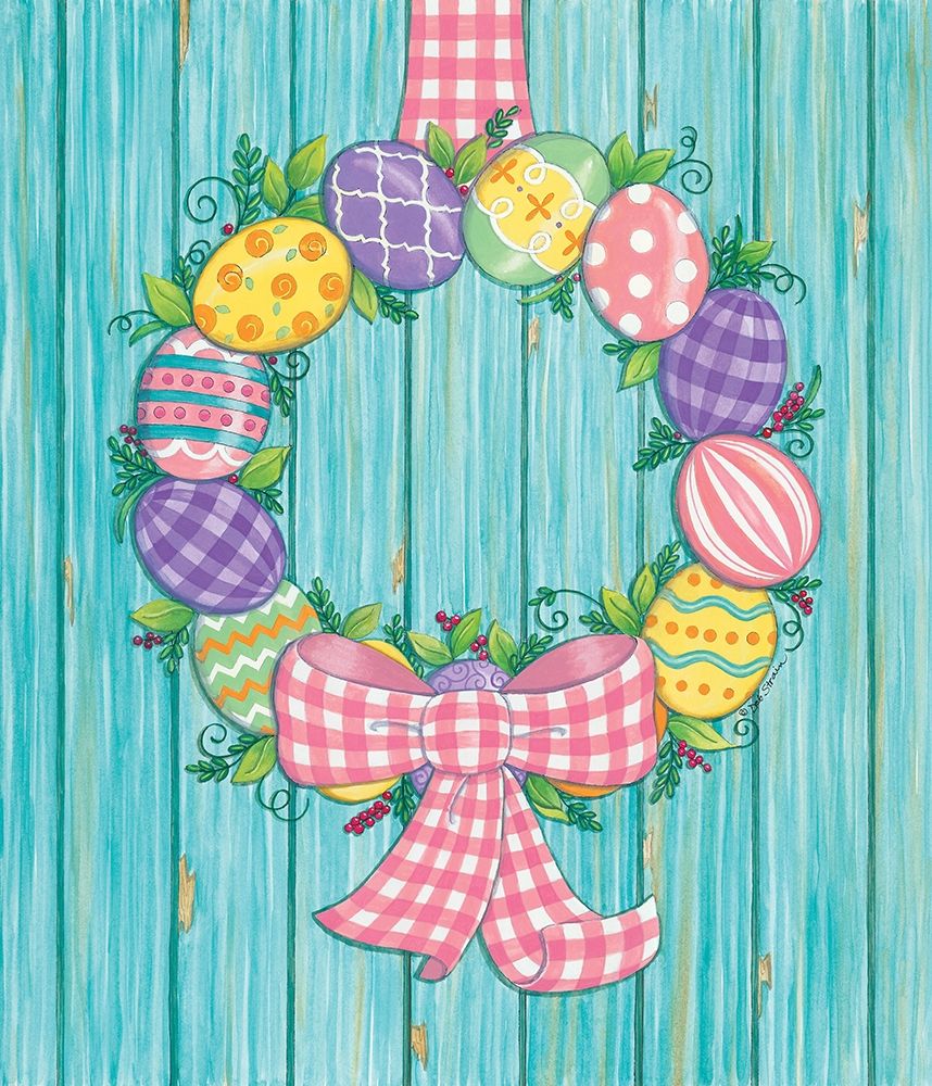 Easter Egg Wreath art print by Deb Strain for $57.95 CAD