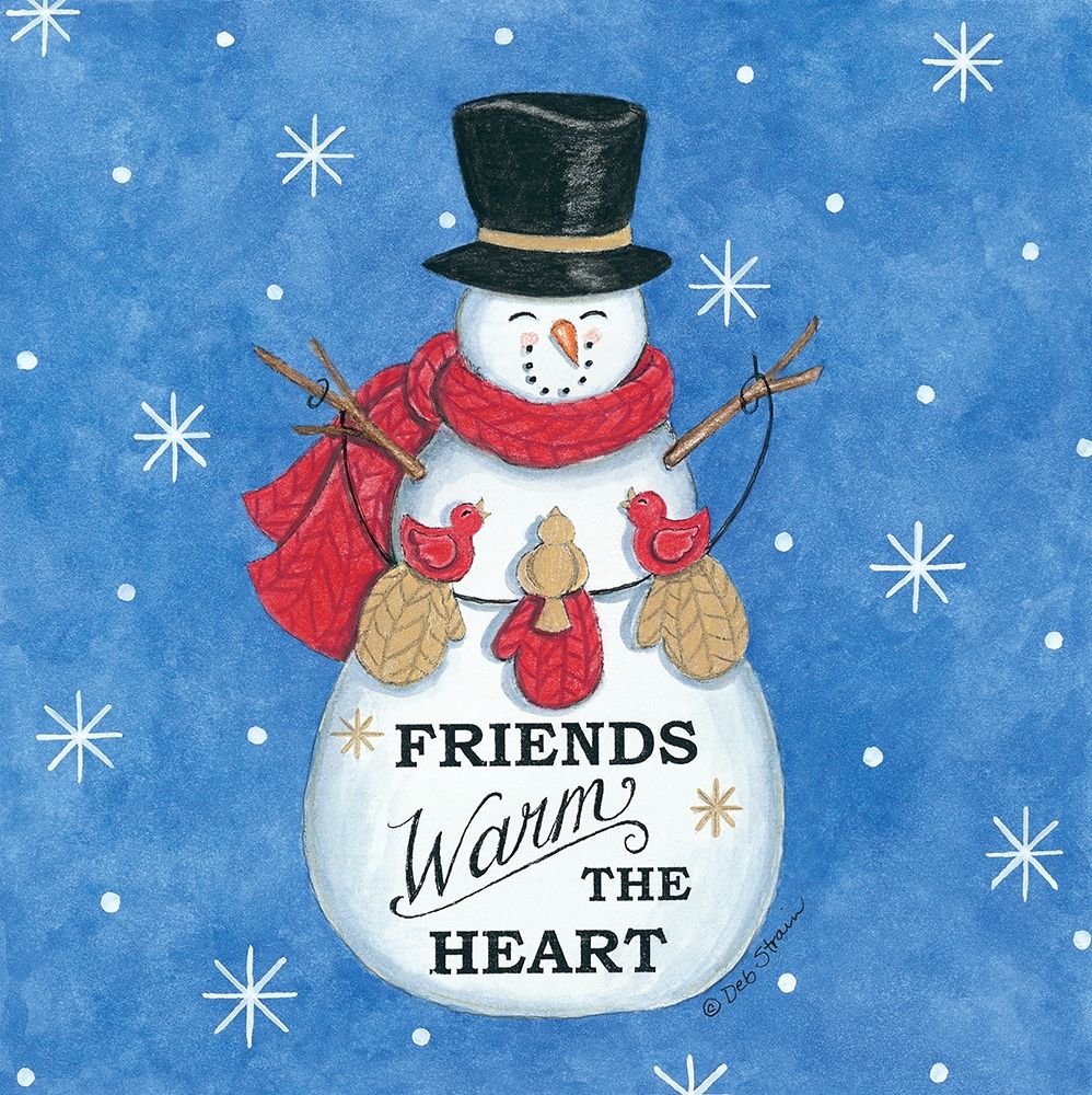 Friends Snowman art print by Deb Strain for $57.95 CAD