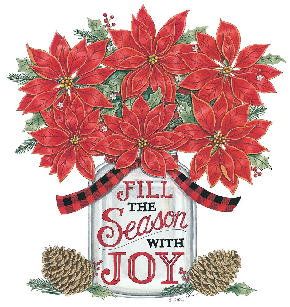 Fill the Season Poinsettia Jar art print by Deb Strain for $57.95 CAD