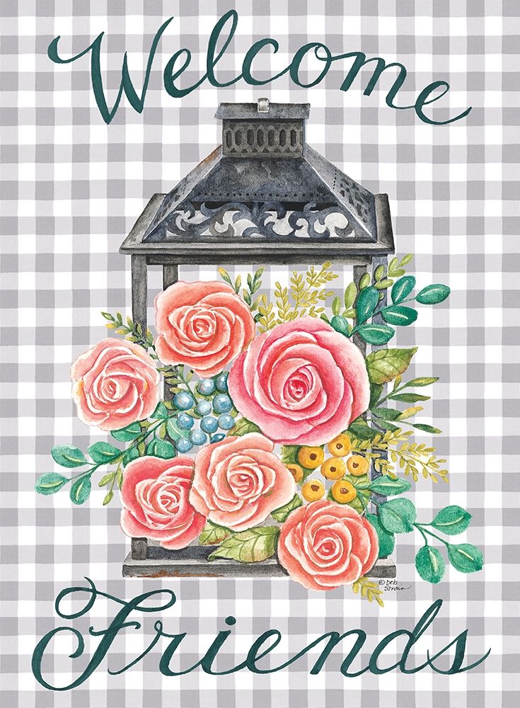 Lantern with Roses art print by Deb Strain for $57.95 CAD