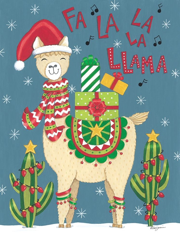 Fa La La La Llama art print by Deb Strain for $57.95 CAD