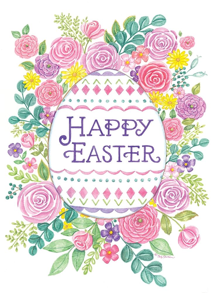 Happy Easter Floral art print by Deb Strain for $57.95 CAD