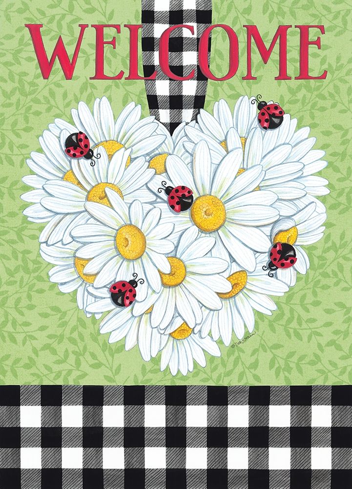 Daisy Heart And Ladybugs art print by Deb Strain for $57.95 CAD