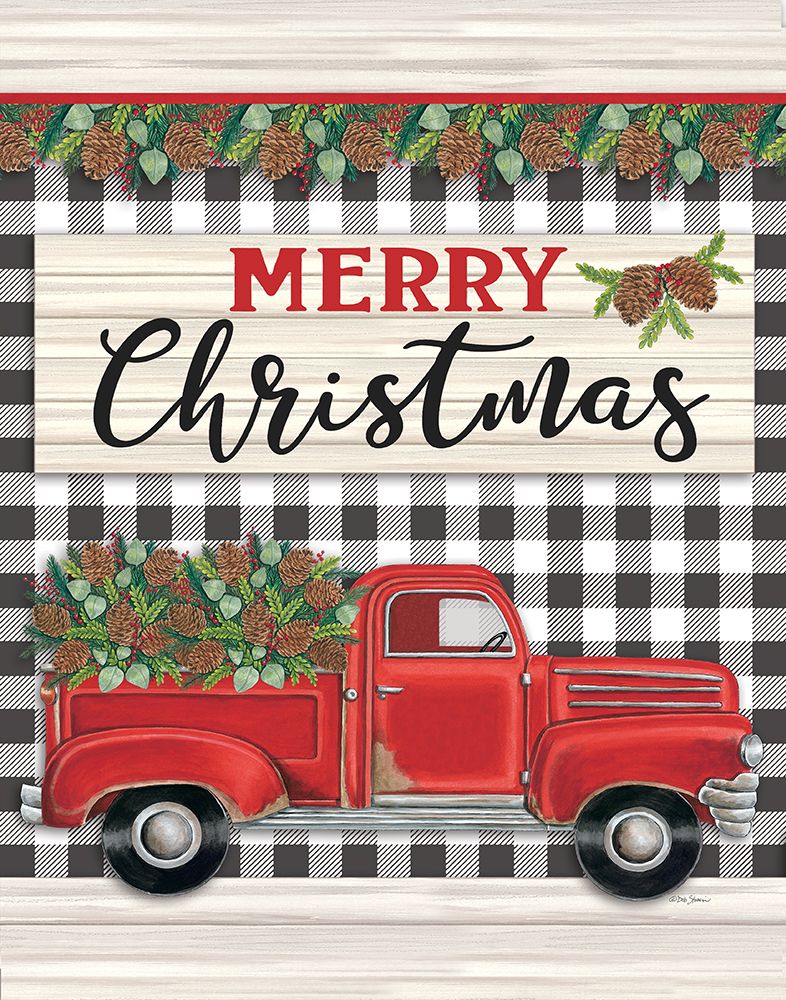 Merry Christmas Red Truck art print by Deb Strain for $57.95 CAD