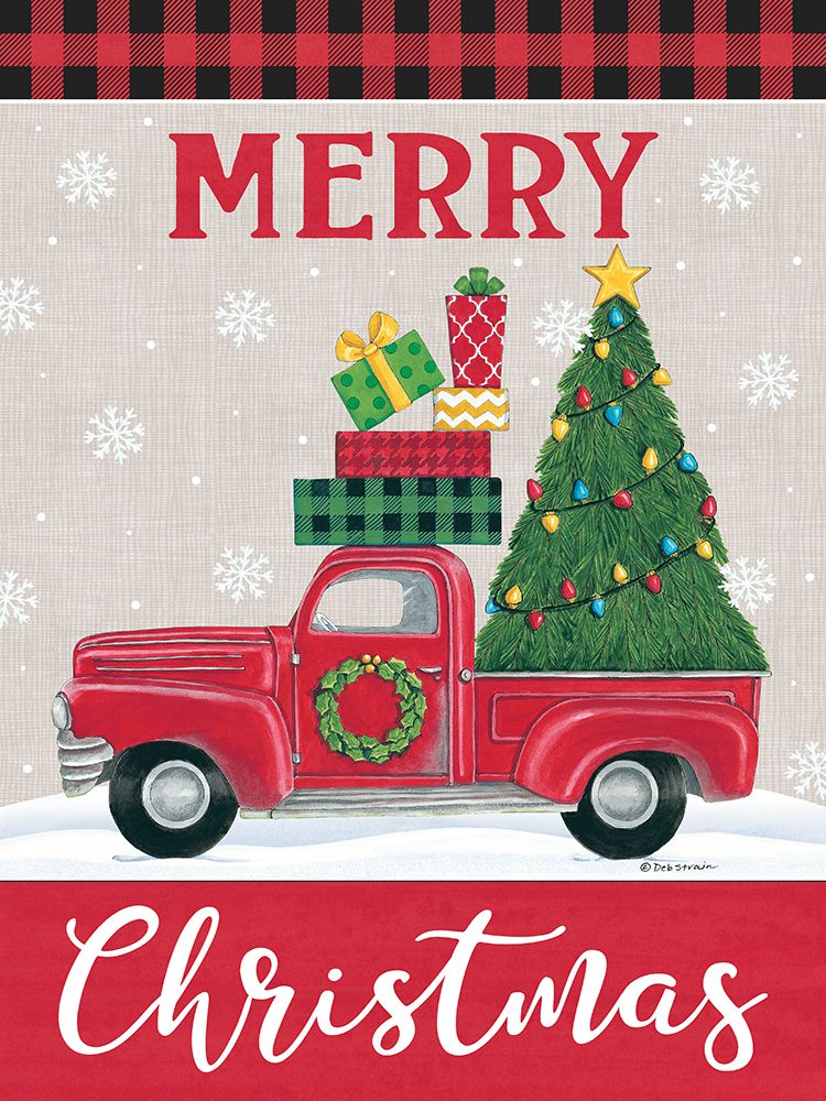Christmas Tree Truck art print by Deb Strain for $57.95 CAD