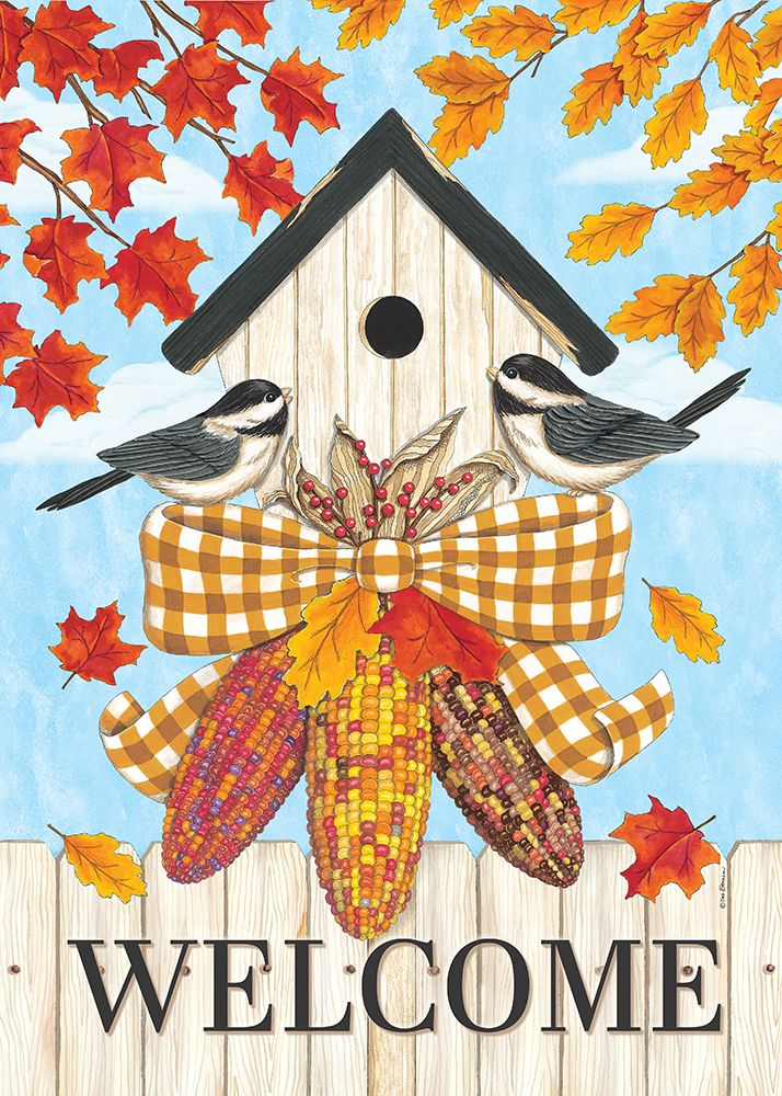 Welcome Autumn Leaves art print by Deb Strain for $57.95 CAD