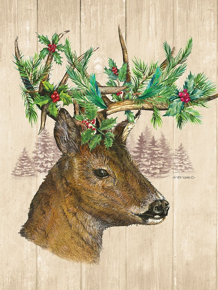 Holiday Deer art print by Ed Wargo for $57.95 CAD