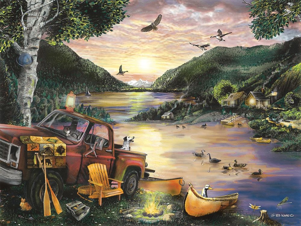 Lakefront Camping I art print by Ed Wargo for $57.95 CAD