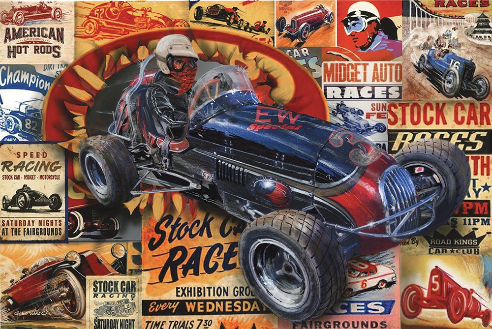 Vintage Stock Car Racing I art print by Ed Wargo for $57.95 CAD