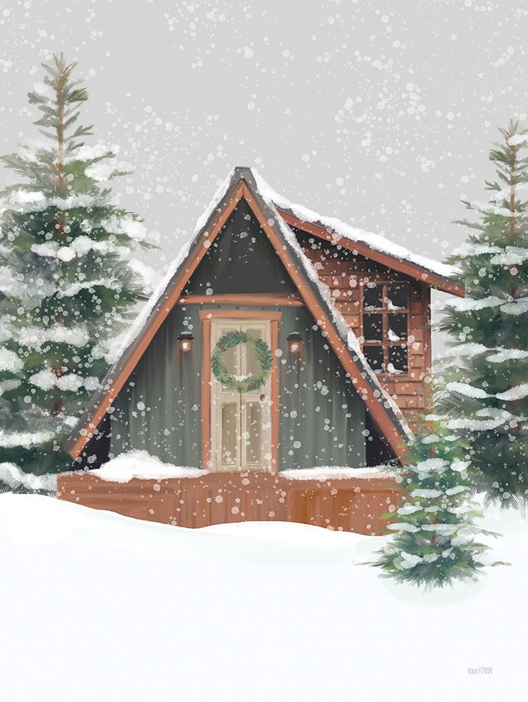 Winter Cottage I art print by House Fenway for $57.95 CAD