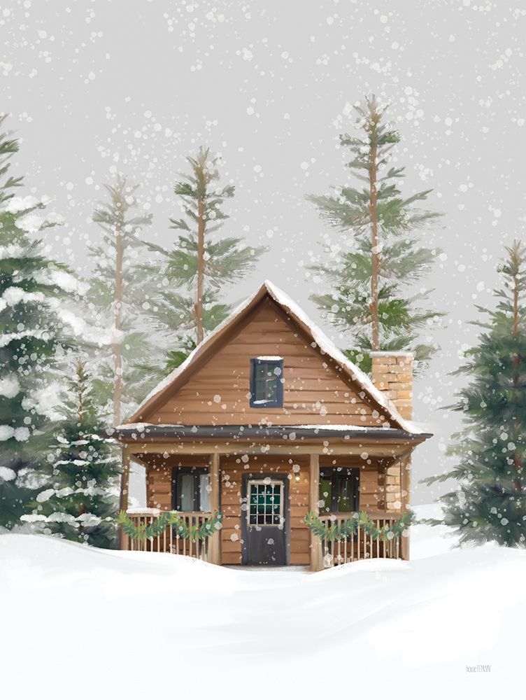 Winter Cottage II art print by House Fenway for $57.95 CAD