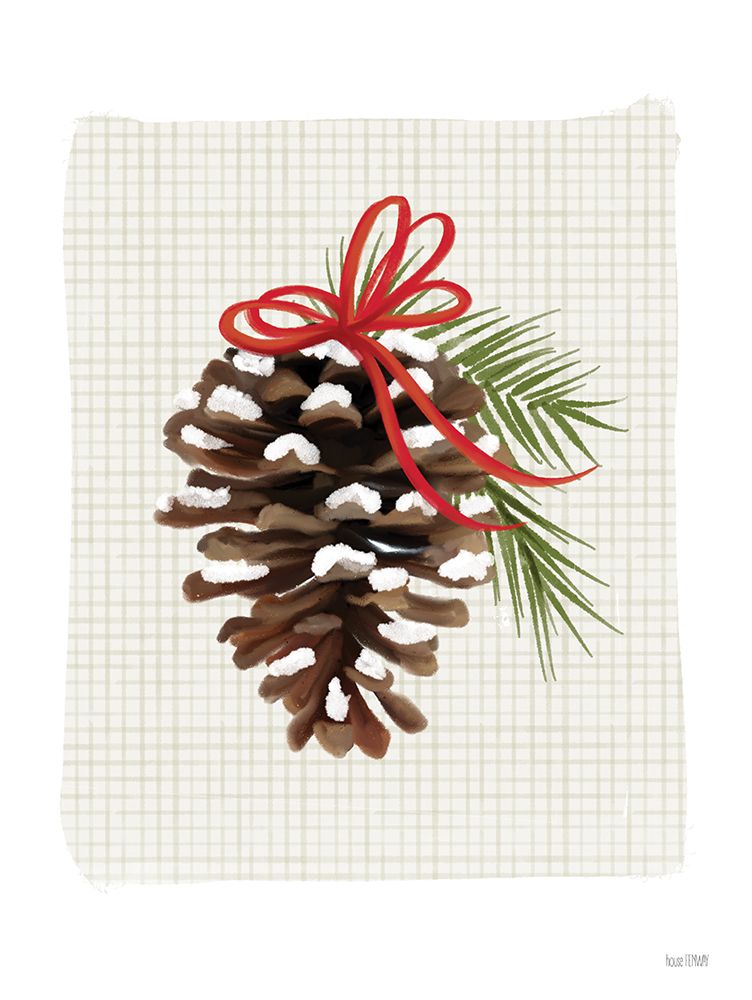 Simple Little Christmas Pinecone art print by House Fenway for $57.95 CAD