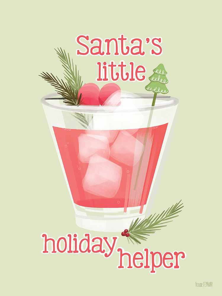 Santas Little Holiday Helper art print by House Fenway for $57.95 CAD