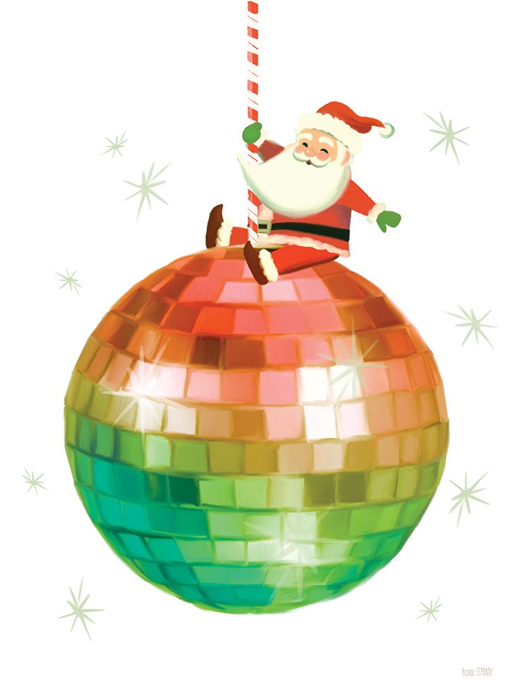 Red Santas Ball Drop art print by House Fenway for $57.95 CAD