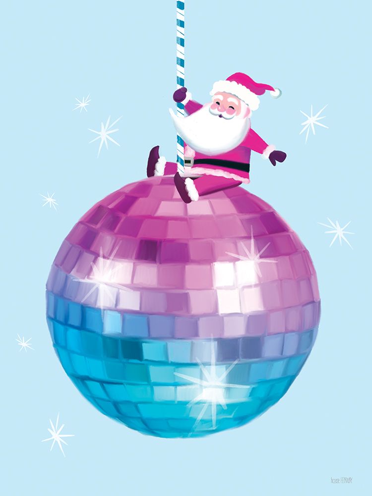 Pink Santas Ball Drop art print by House Fenway for $57.95 CAD