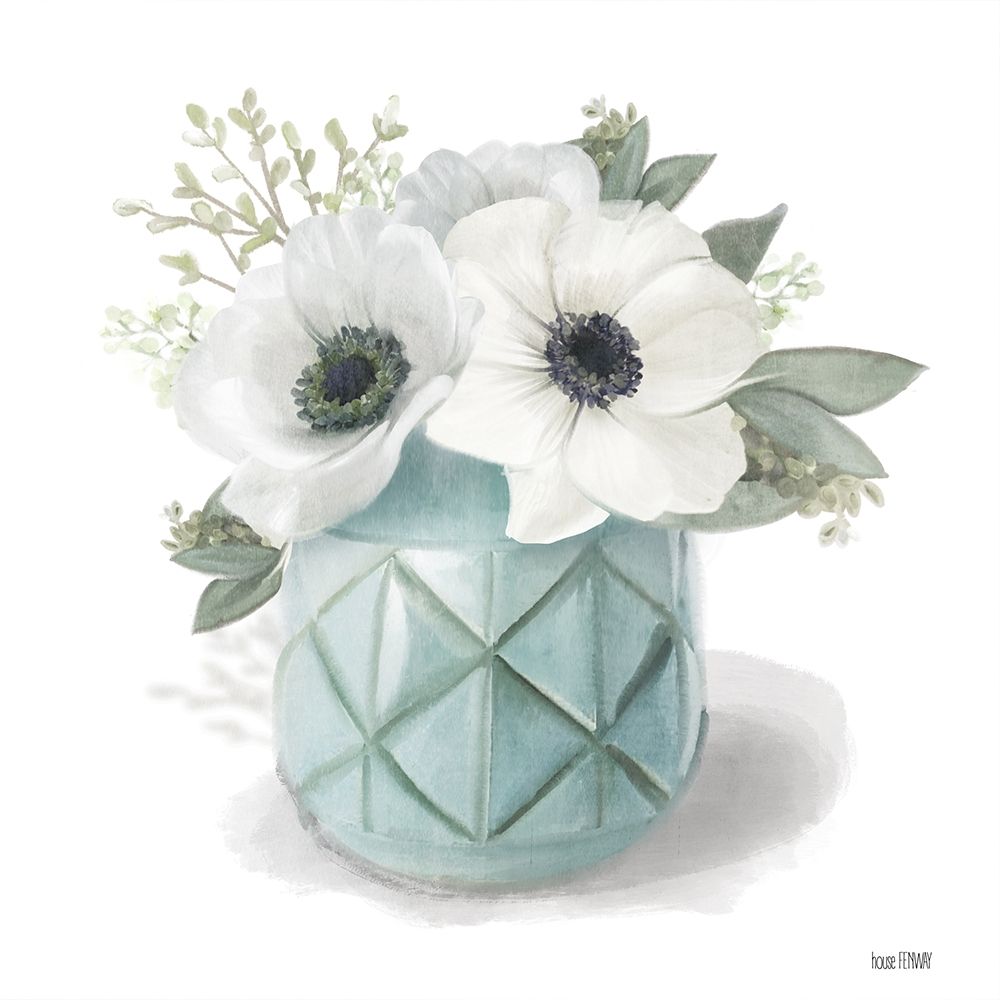 Winter Anemones - Blue art print by House Fenway for $57.95 CAD