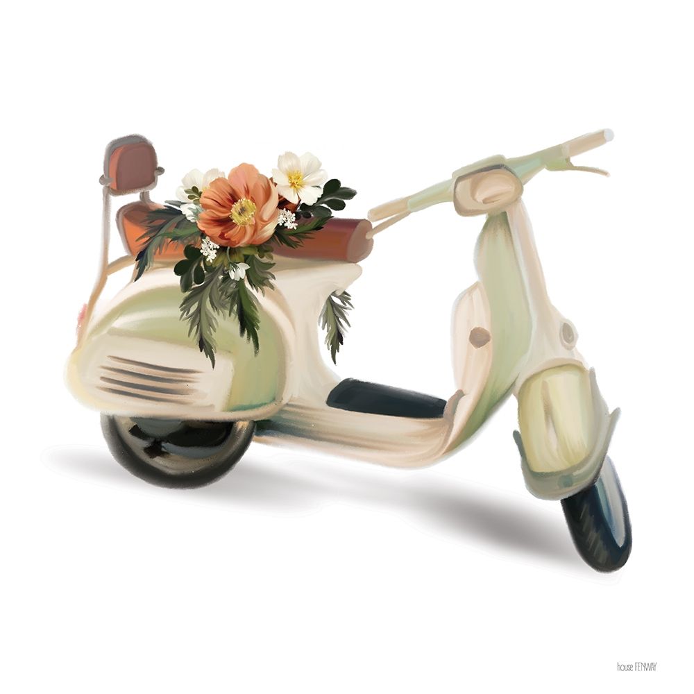 Flower Garden Scooter art print by House Fenway for $57.95 CAD