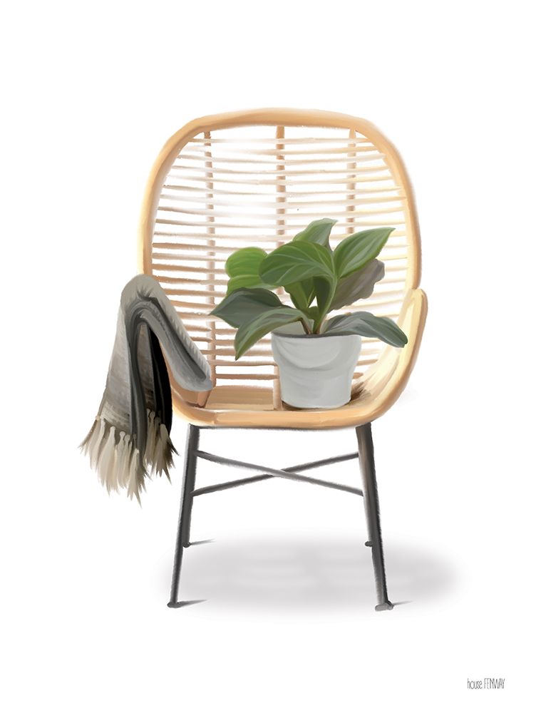 Plant Lover Boho Chair art print by House Fenway for $57.95 CAD