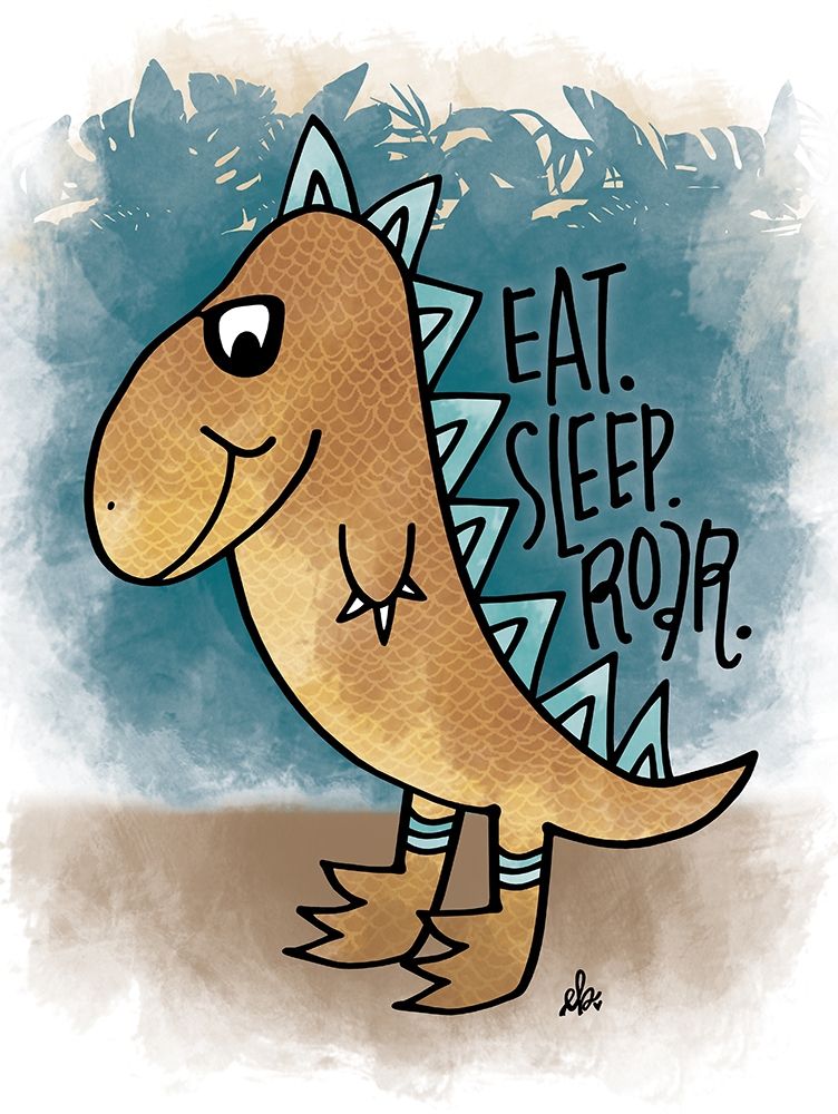 Eat, Sleep, Rawr art print by Erin Barrett for $57.95 CAD