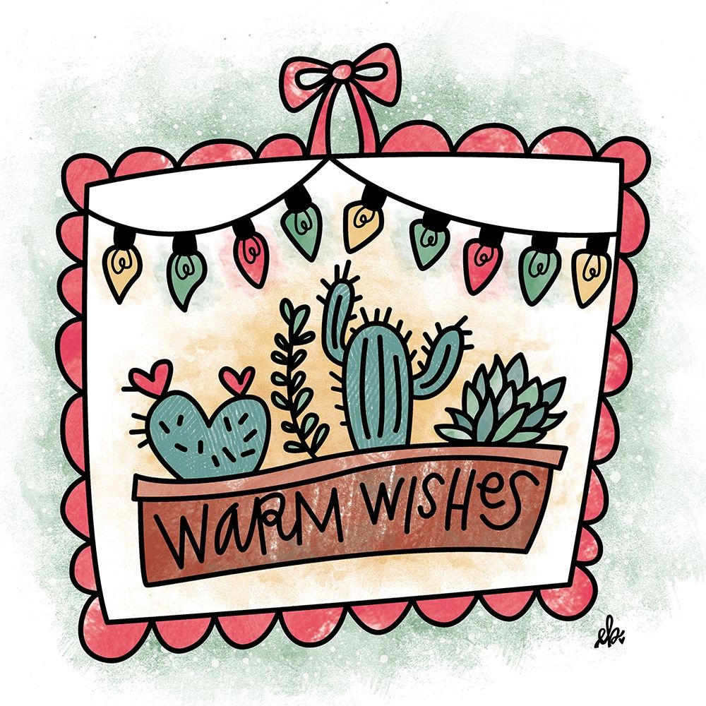 Cactus Warm Wishes art print by Erin Barrett for $57.95 CAD