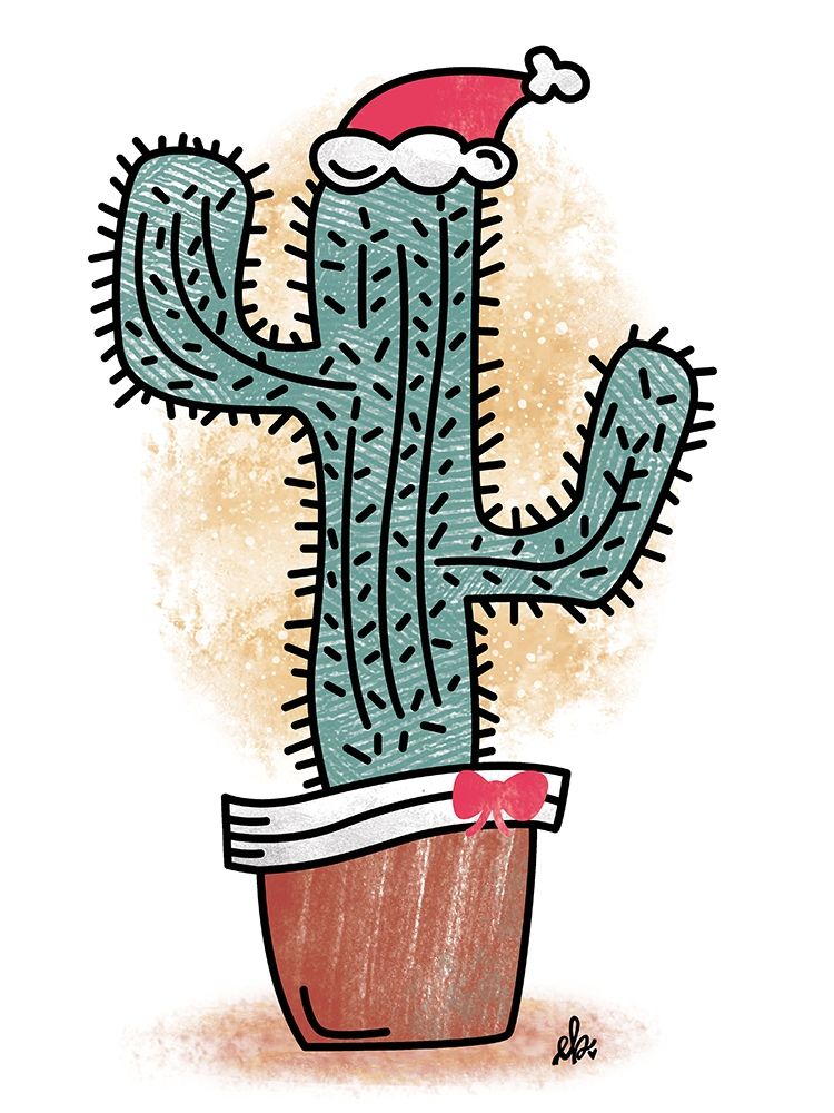 Feliz Navidad Cactus art print by Erin Barrett for $57.95 CAD