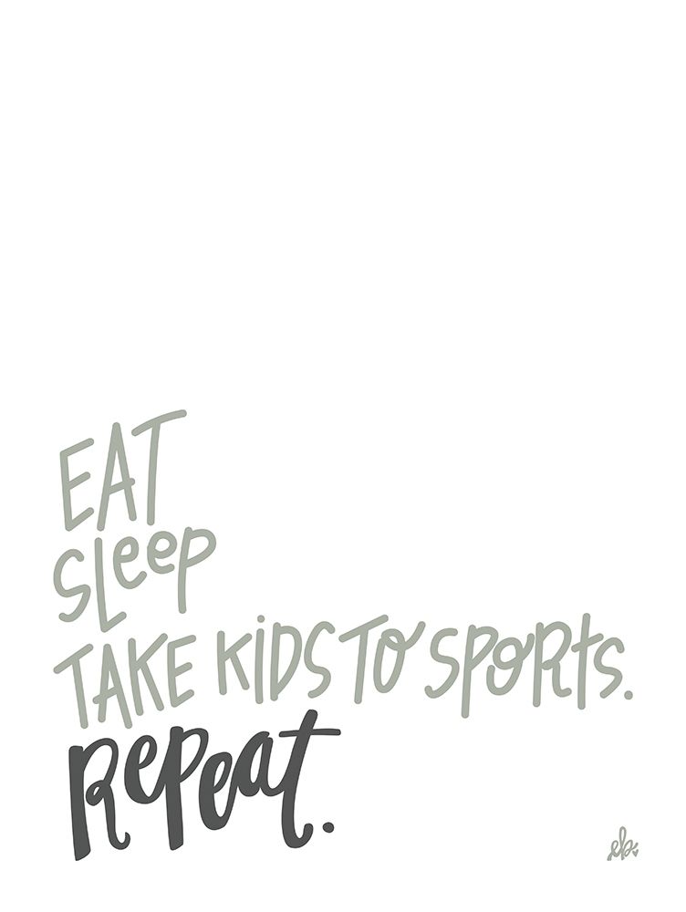 Eat Sleep Sports Repeat art print by Erin Barrett for $57.95 CAD