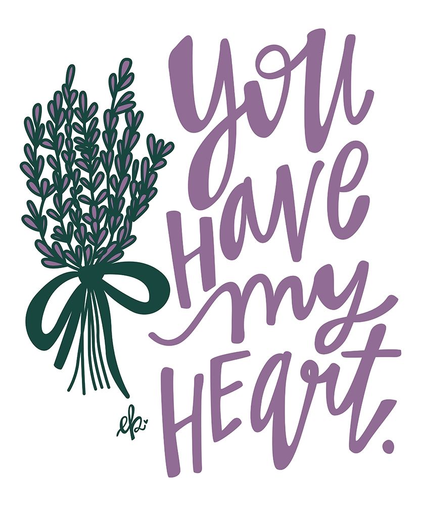 Lilac You  Have My Heart art print by Erin Barrett for $57.95 CAD