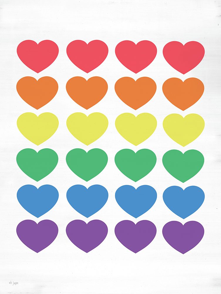 Rainbow Hearts art print by Jaxn Blvd. for $57.95 CAD