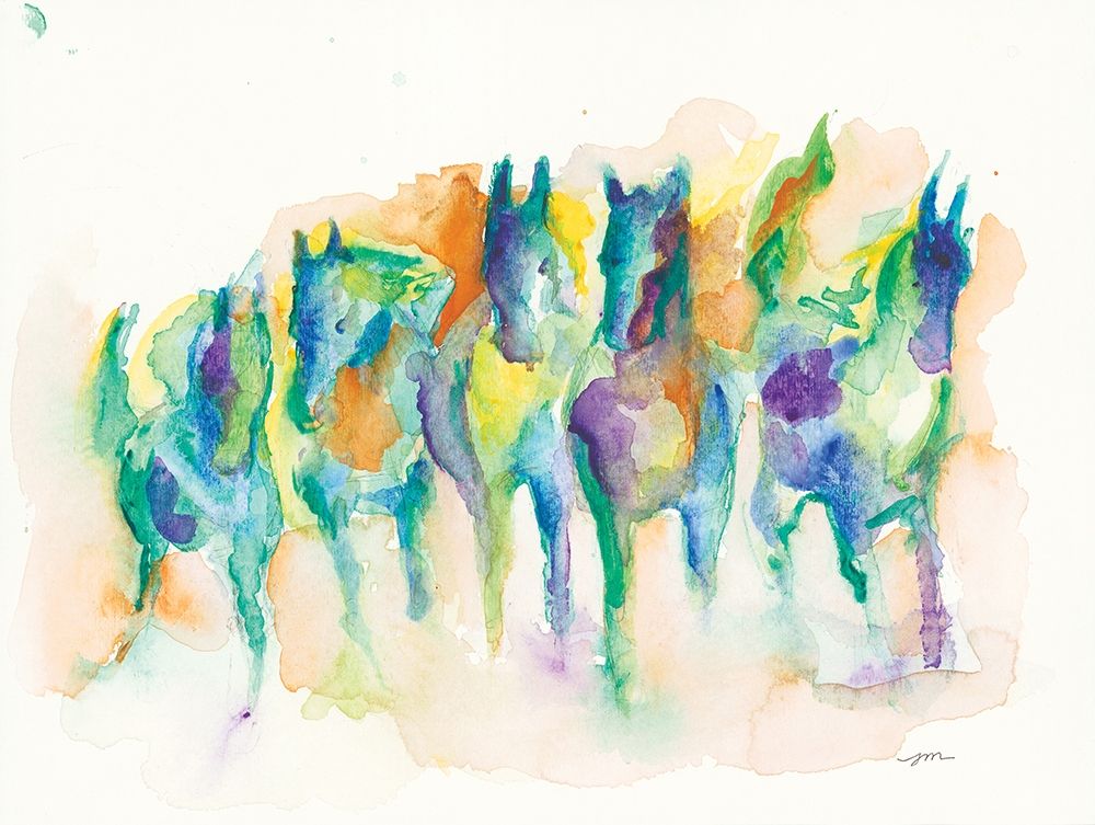 Watercolor Horses art print by Jessica Mingo for $57.95 CAD