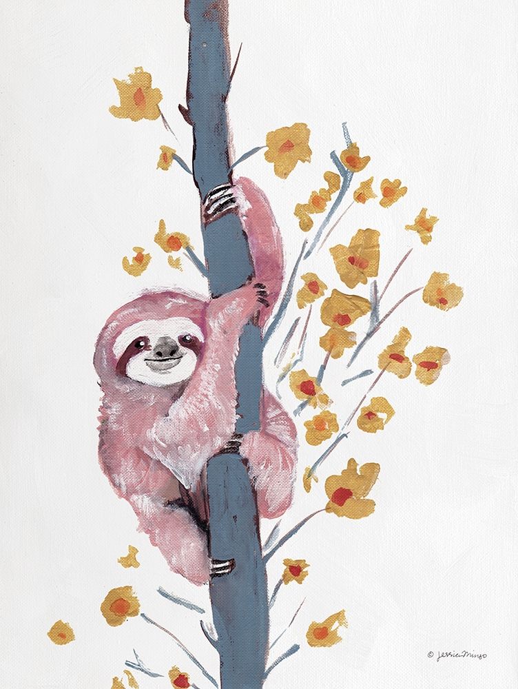 Pink Sloth I art print by Jessica Mingo for $57.95 CAD