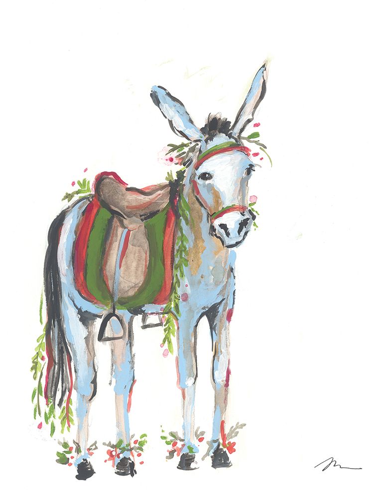 Christmas Donkey I art print by Jessica Mingo for $57.95 CAD