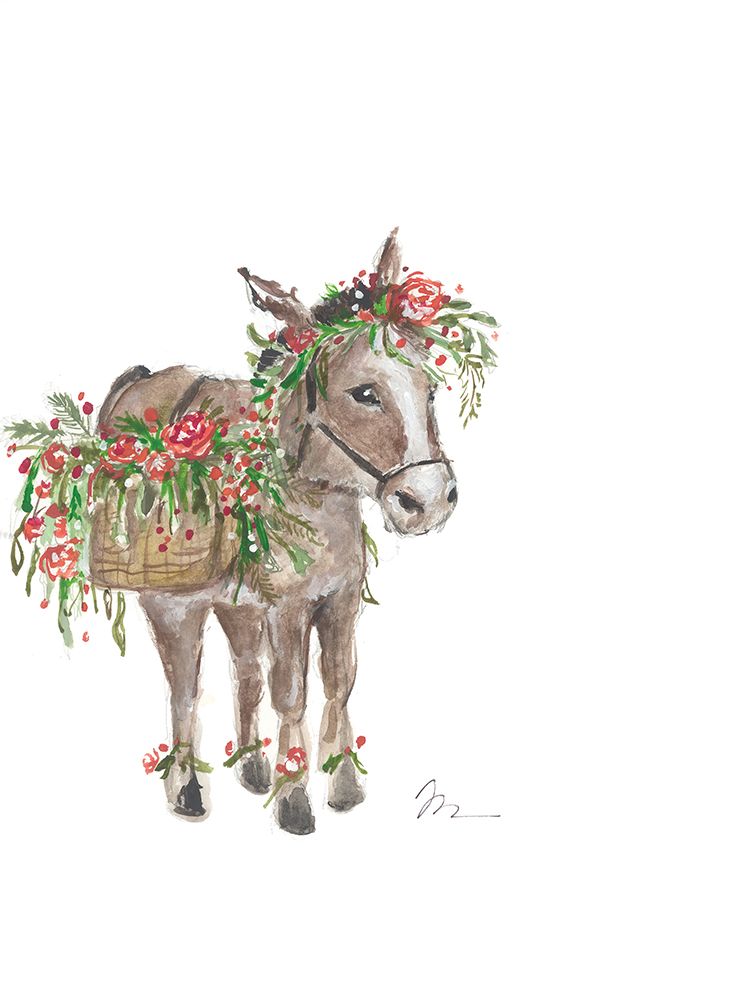 Christmas Donkey II art print by Jessica Mingo for $57.95 CAD
