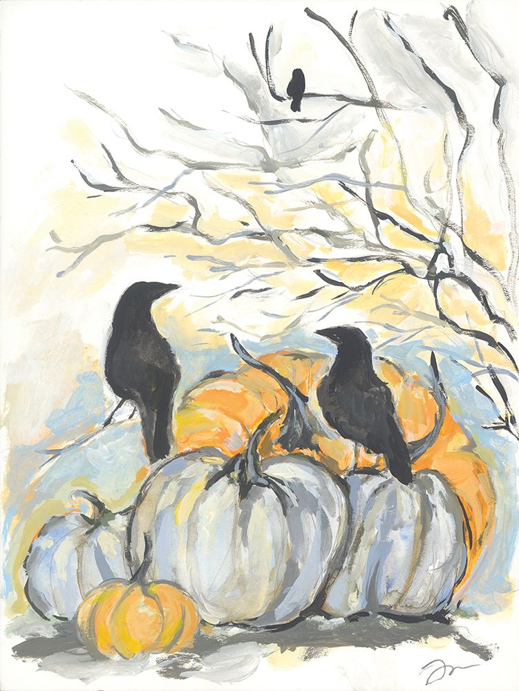 Crows in the Pumpkin Patch art print by Jessica Mingo for $57.95 CAD