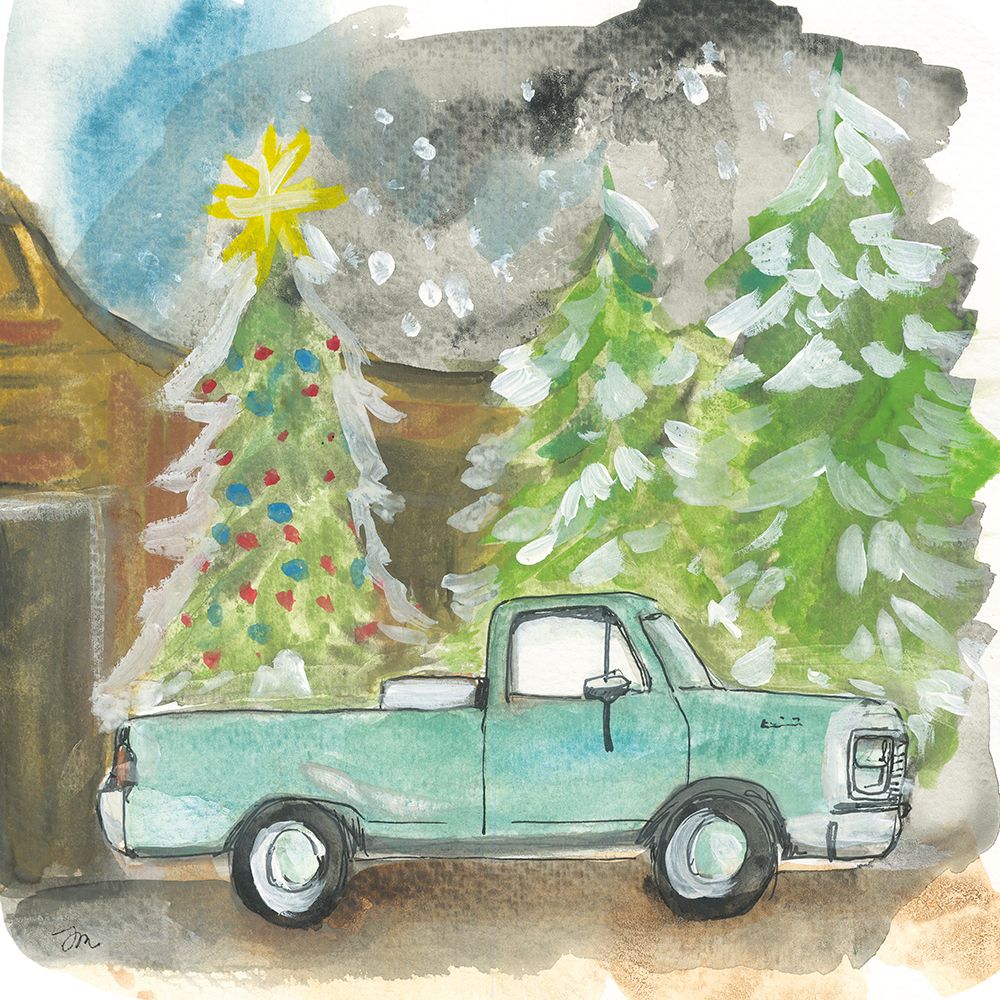 Christmas Tree Truck art print by Jessica Mingo for $57.95 CAD