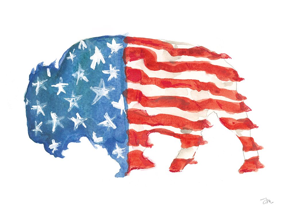 Patriotic Buffalo art print by Jessica Mingo for $57.95 CAD