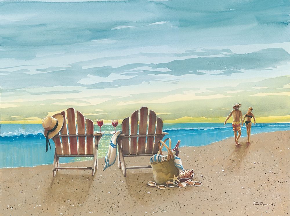 A Walk Along the Beach art print by John Rossini for $57.95 CAD