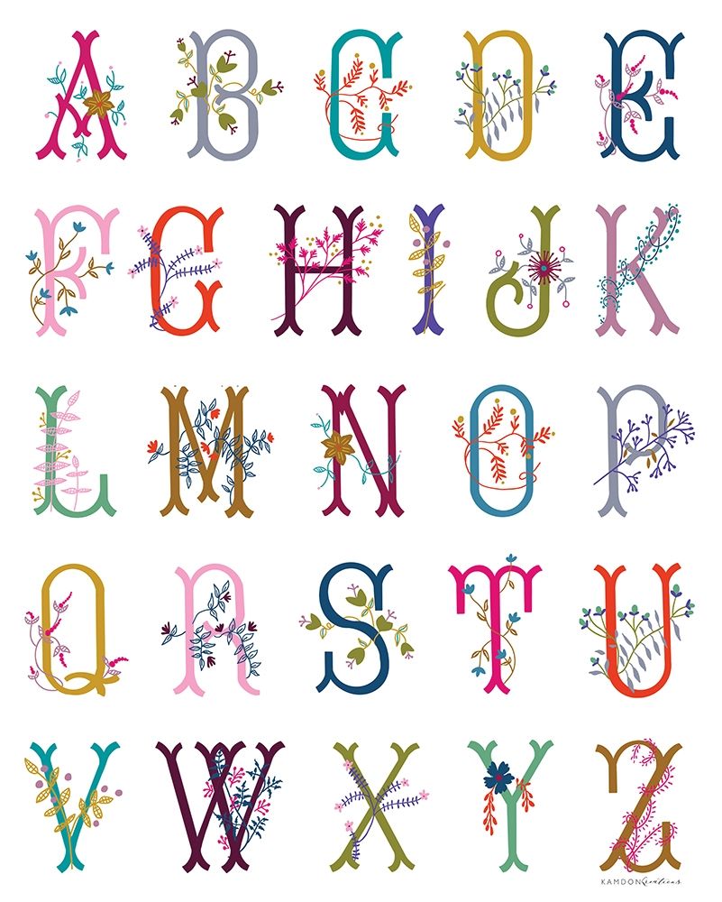 In the Garden Alphabet art print by Kamdon Kreations for $57.95 CAD