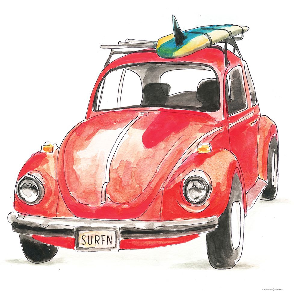 I Have the Bug to Go Surfin art print by Kamdon Kreations for $57.95 CAD