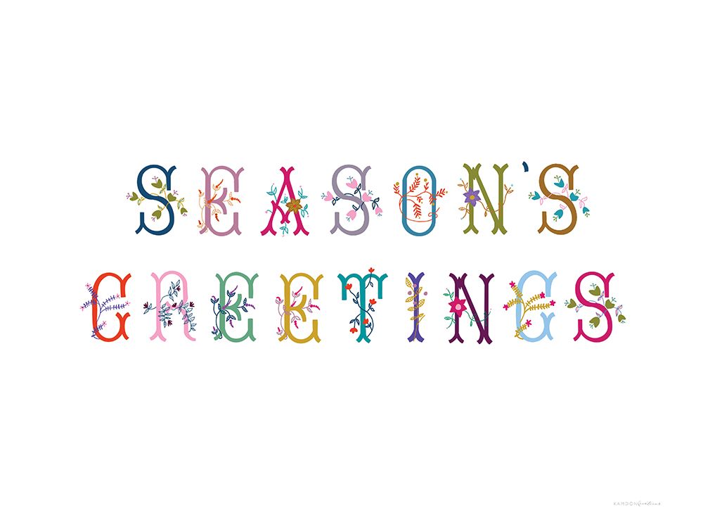 Boho Seasons Greetings art print by Kamdon Kreations for $57.95 CAD