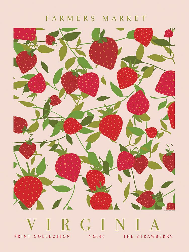 Farmers Market Strawberry Poster art print by Kamdon Kreations for $57.95 CAD